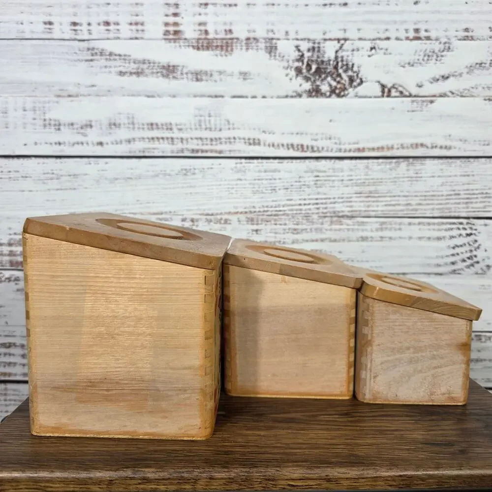 VTG Rooster Kitchen Canister Set Sugar Coffee Tea Country Farmhouse 3 pc